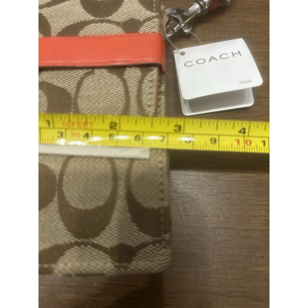 COACH Treo Case Khaki/Vermillion LOGO C Fabric Cell Phone Strap Vintage‎ Y2K NEW